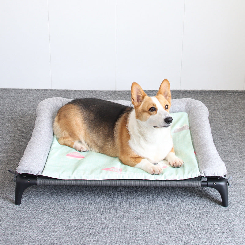 Large Raised Dog Bed with Pillow