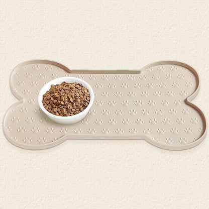 PUPPHUB Pet Silicone Food Mat Bone Shape Spill-Proof