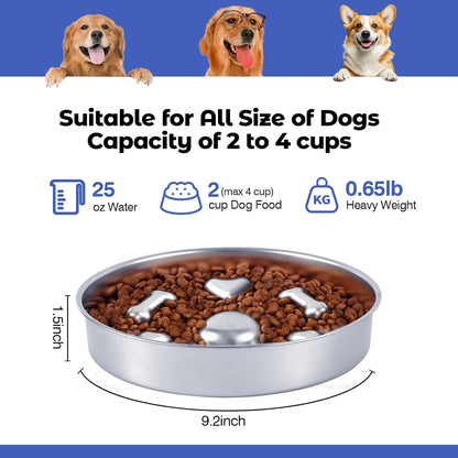 Stainless Steel Dog Bowl Slow Feeder