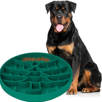 Christmas Silicone Slow Feeder Dog Bowl