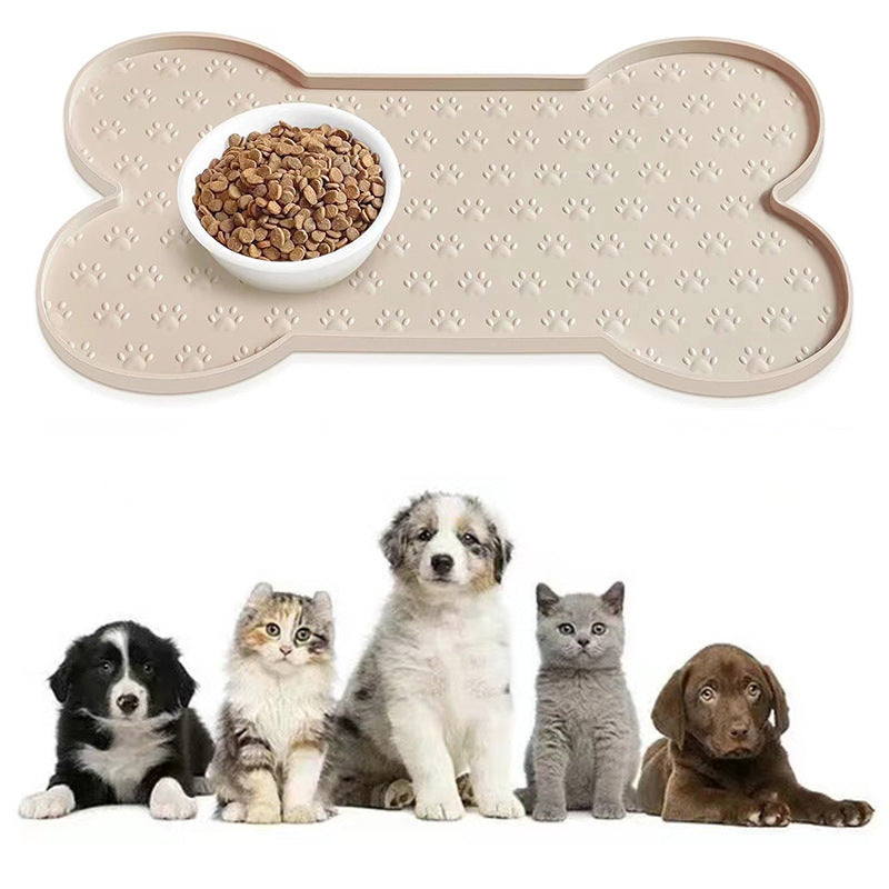 PUPPHUB Pet Silicone Food Mat Bone Shape Spill-Proof