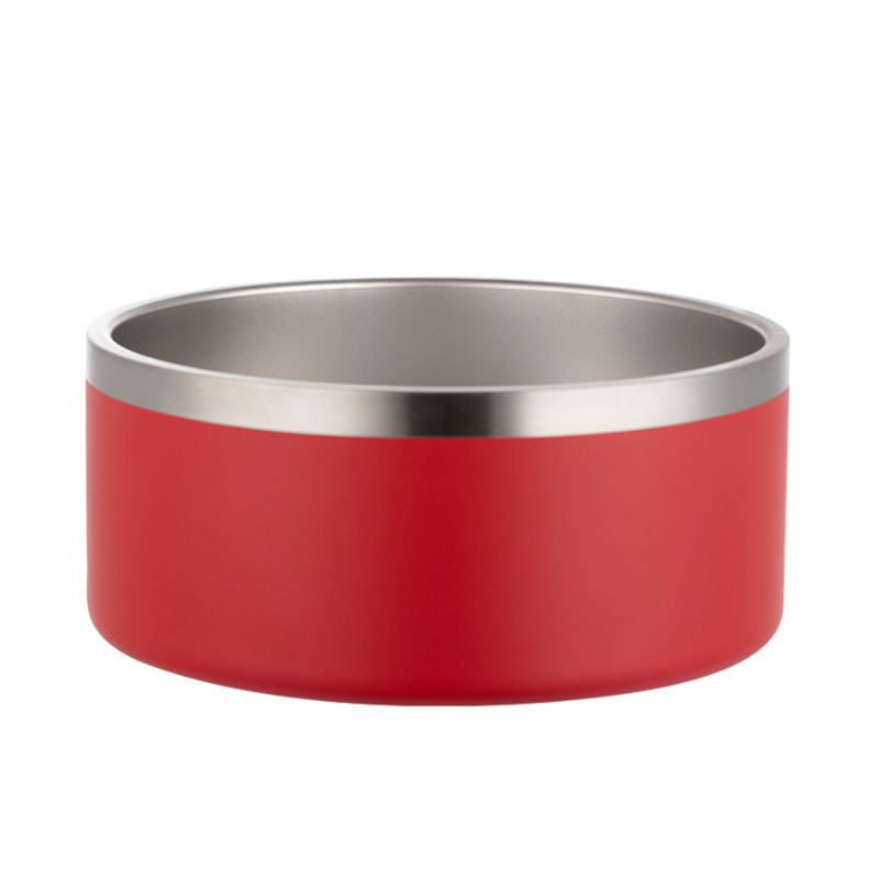 Red heavy duty stainless steel bowl