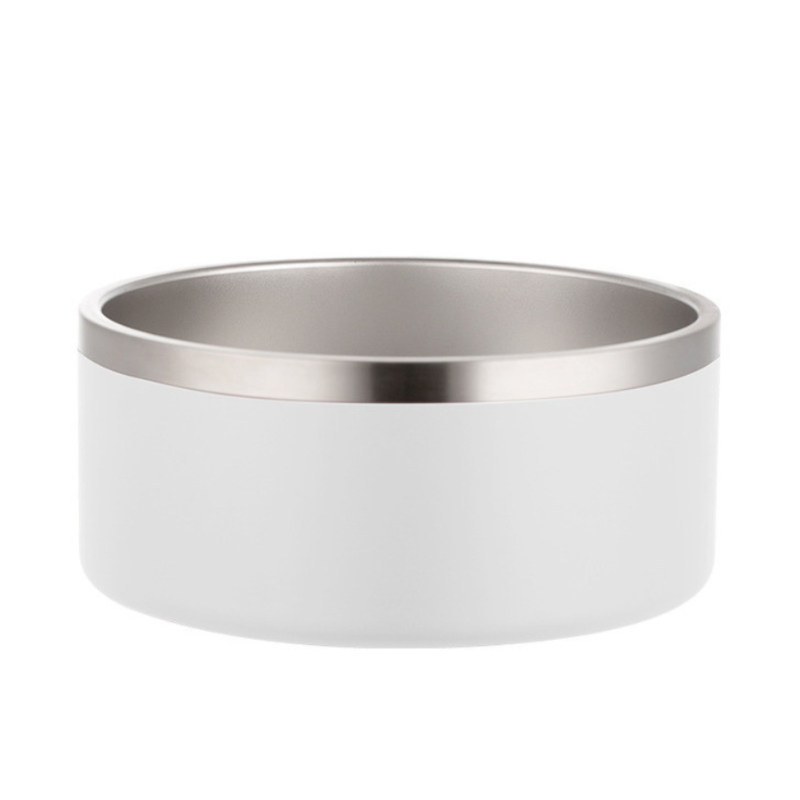 White heavy duty stainless steel bowl