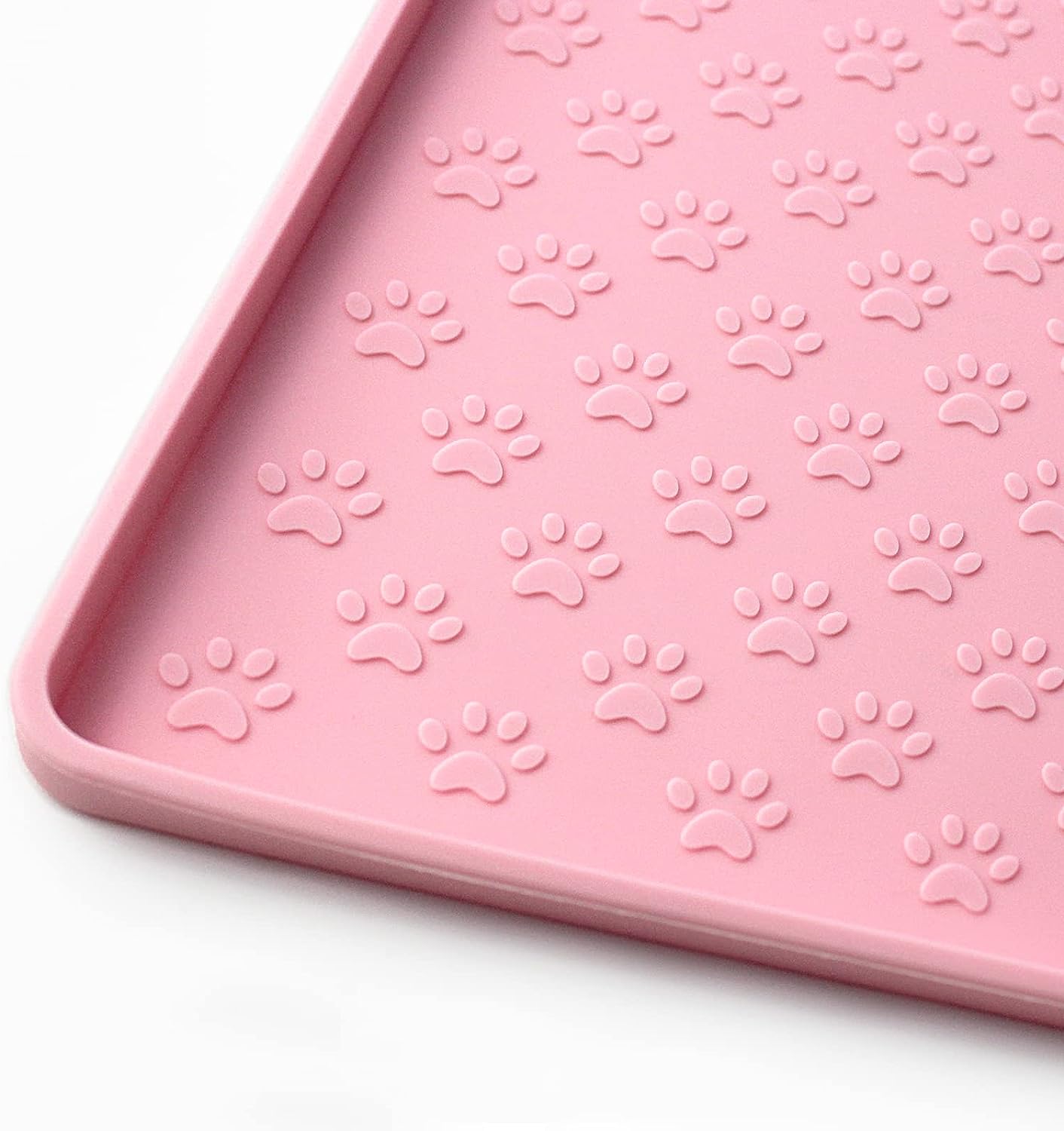 Silicone Waterproof Placemat Shaped Pet Feeding Mat, Silicone Raised Lip Non Spill Dog Cat Bowl Mat, Size: 45, White