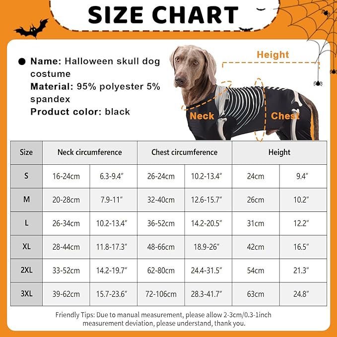 Pet Halloween Clothes Skeleton Dog