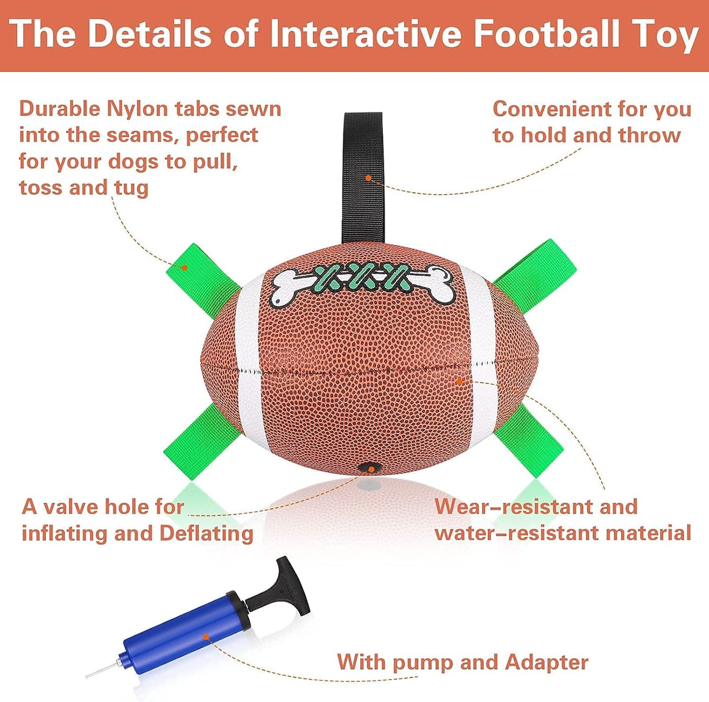 Interactive Dog Toys Rugby Dog Ball