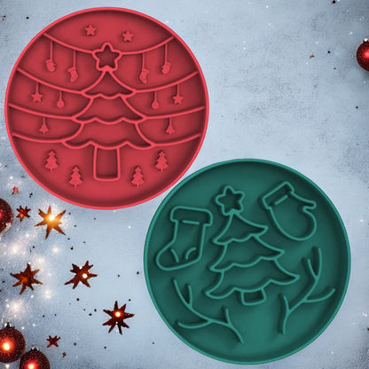 Christmas Silicone Slow Feeder Dog Bowl