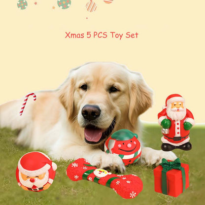 Christmas Dog Chew Toy Set