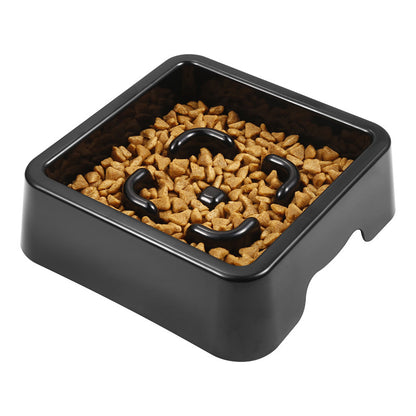 Black Slow Feeder Square Dog Bowls