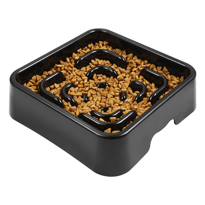 Black Slow Feeder Square Dog Bowls