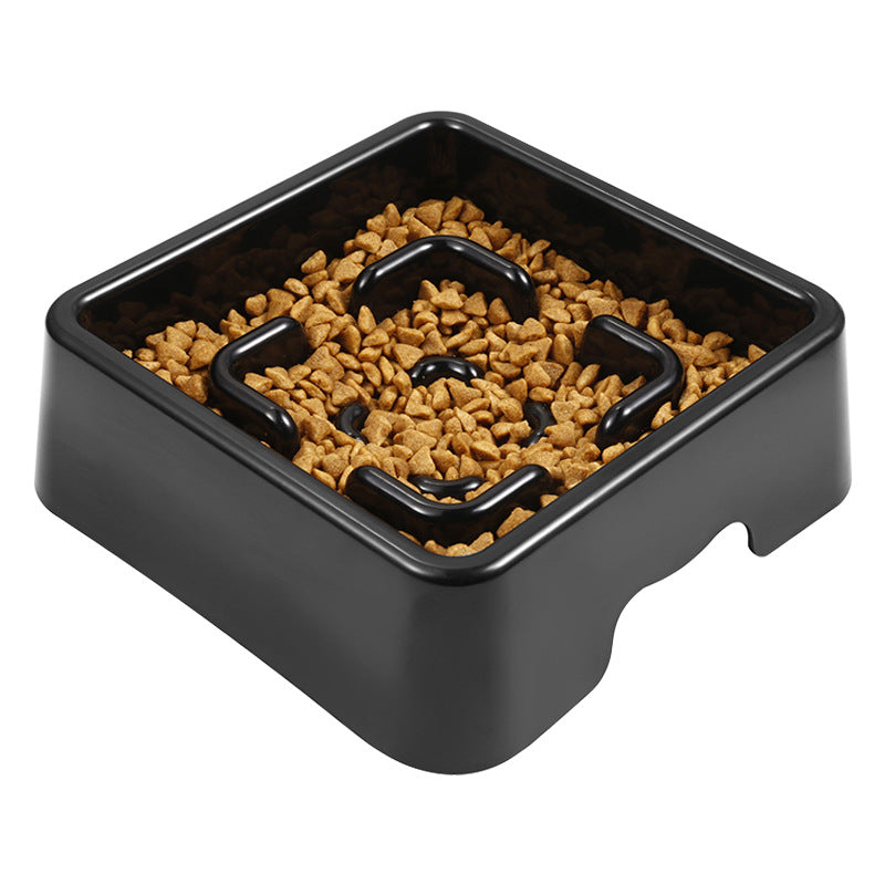 Black Slow Feeder Square Dog Bowls